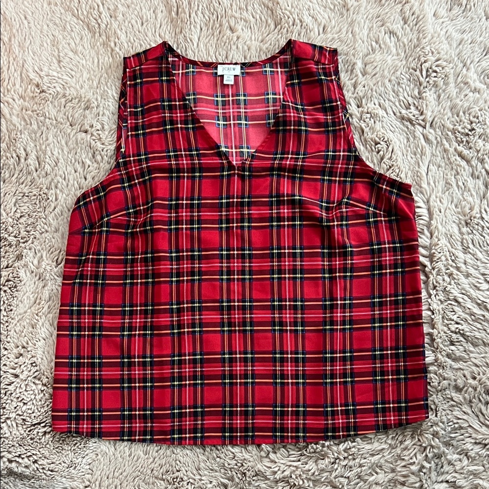 J. Crew Red Plaid Tank Top